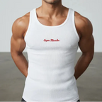  - SuperMuscles Ribbed Super Vest - white