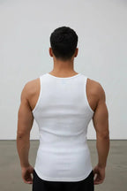  - SuperMuscles Ribbed Super Vest - white