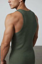  - Super Muscles Ribbed Super Vest - olive green