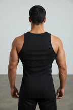  - Super Muscles Ribbed Super Vest - Black